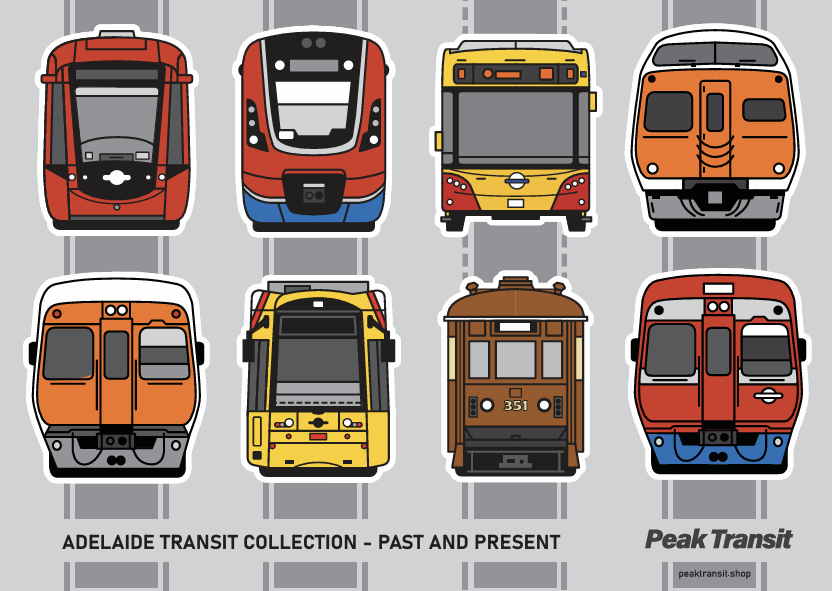 ADL transit lineup sticker sheet
