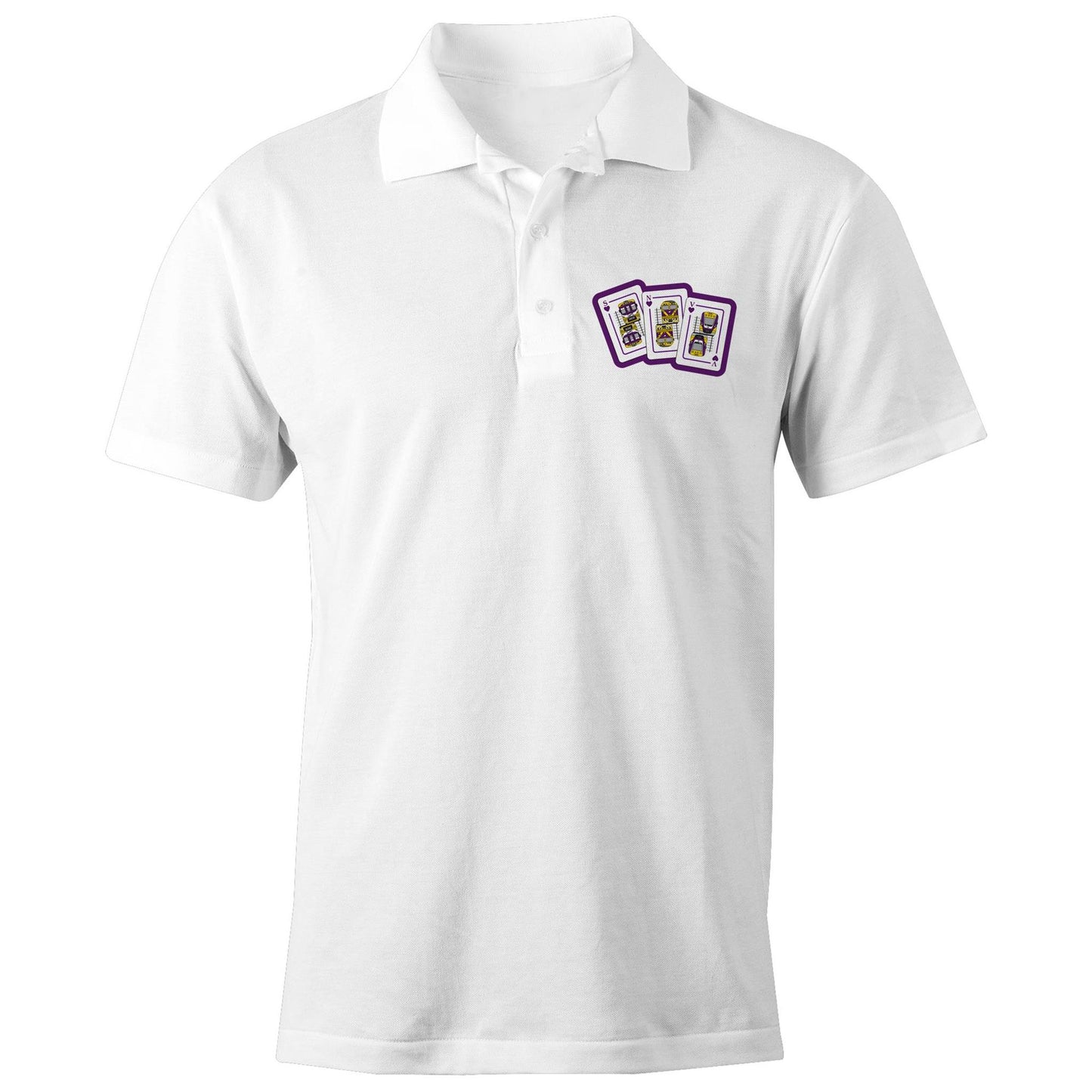 Premium Double Sided Adult (Unisex) Polo -Melbourne & Victoria 'Purple Hearts Club'