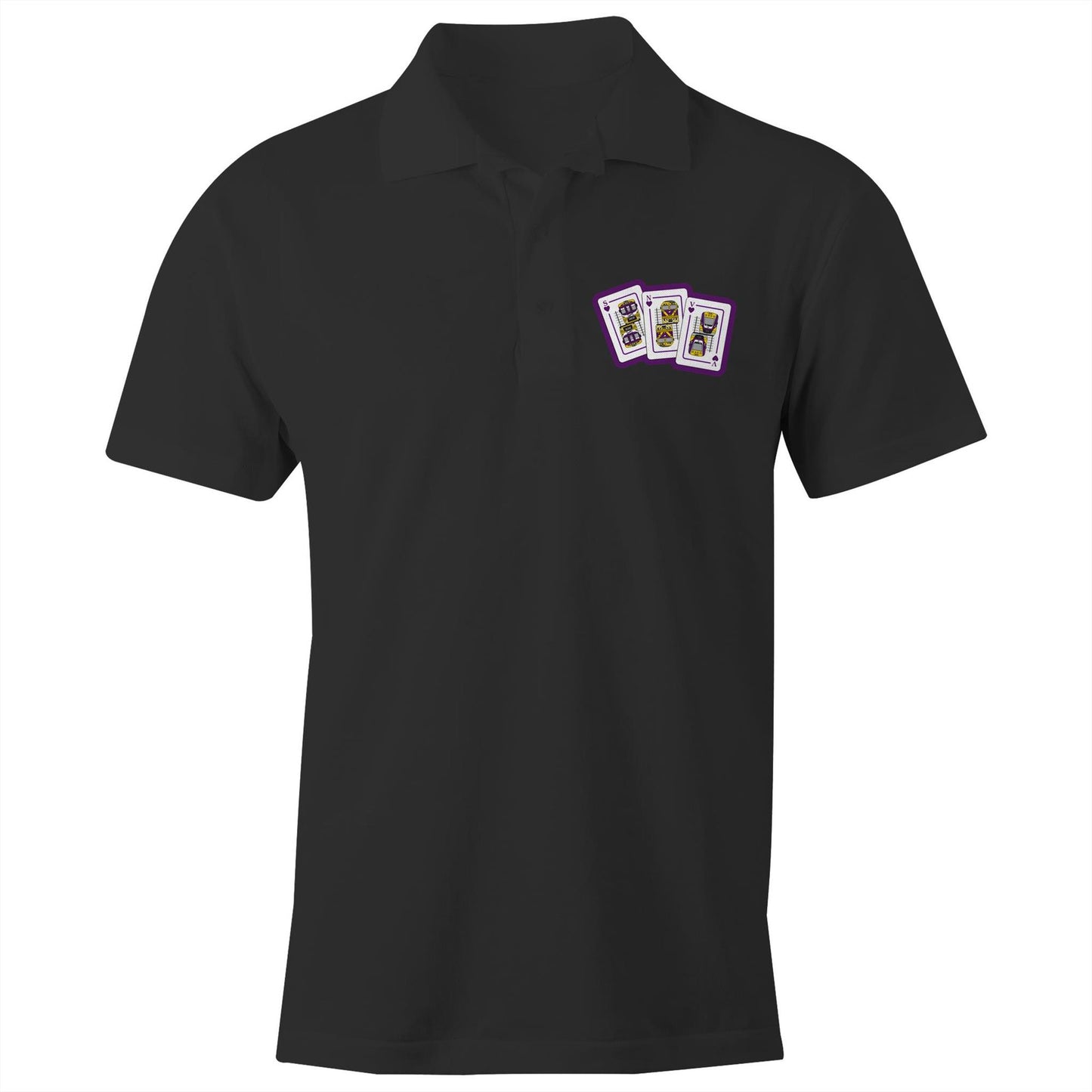 Premium Double Sided Adult (Unisex) Polo -Melbourne & Victoria 'Purple Hearts Club'