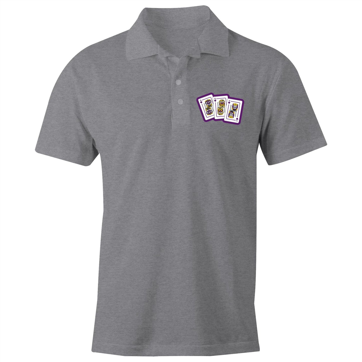 Premium Double Sided Adult (Unisex) Polo -Melbourne & Victoria 'Purple Hearts Club'