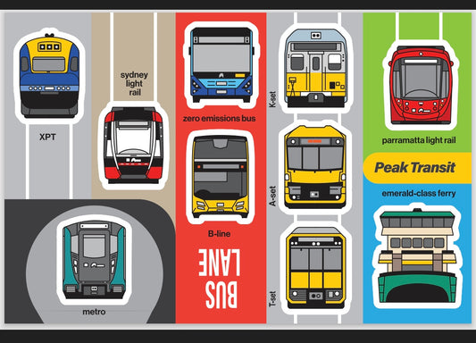 NEW!! SYD transit mini-magnet sheet