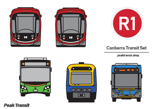 Canberra transit sticker sheet