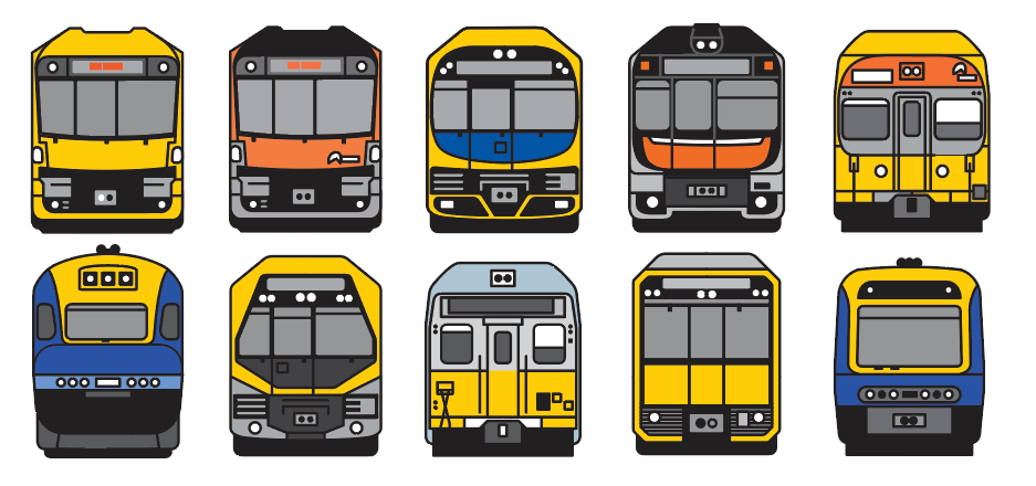 Adult Tee - NSW trains lineup