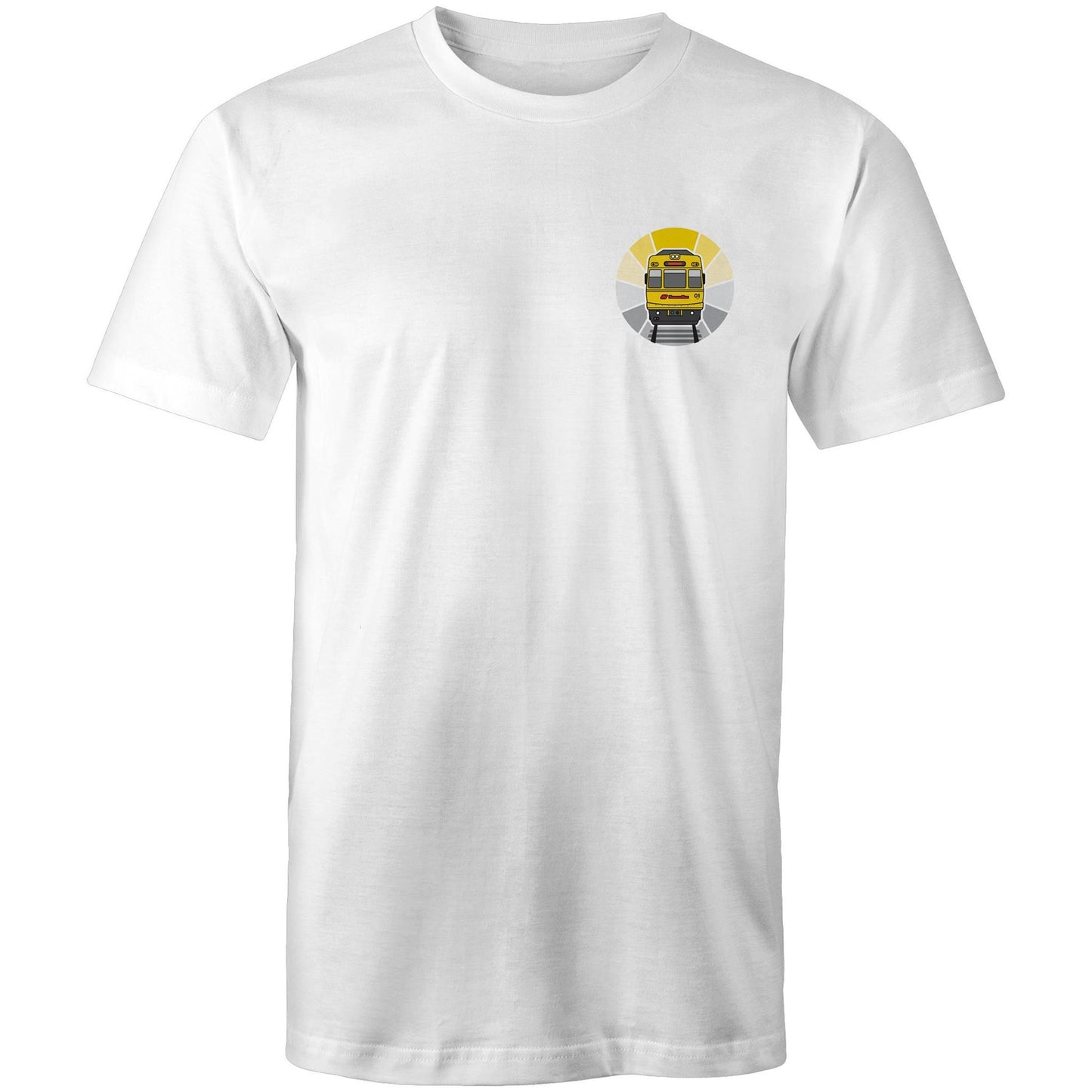 Brisbane electric train 'sunrise' pocket tee (Gen 1)